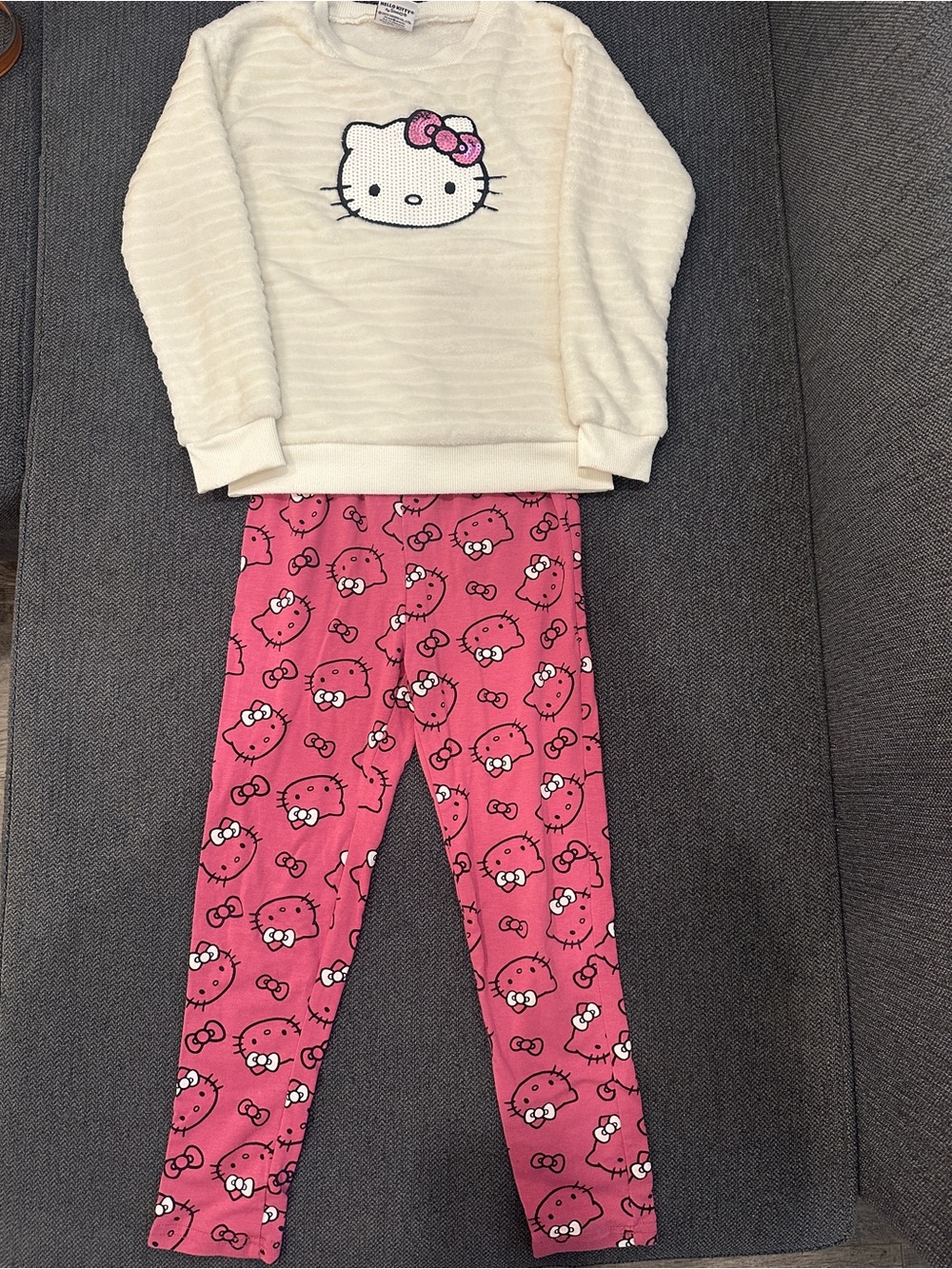 Hello Kitty Plush Sequin Sweatshirt & Leggings Set  | Girls 6X | Cozy set